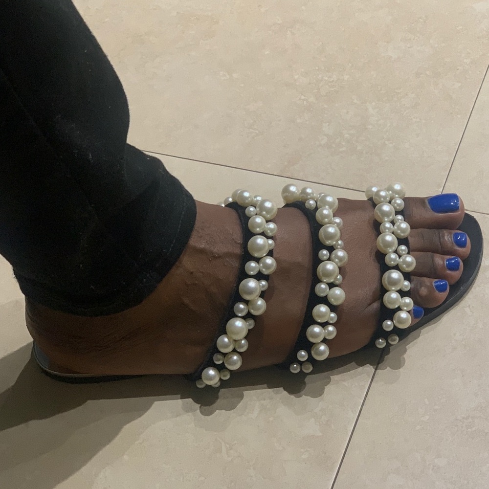 Zara Velvet Pearl Sandals - Picture 5 of 10